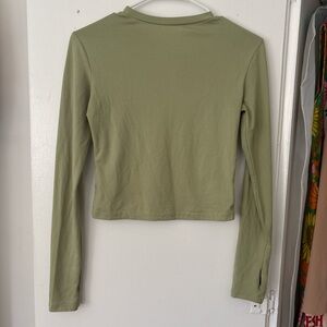 Olive Green Long Sleeve Women's Top
